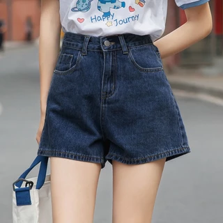 Jiashucheng Quần Short Denim Mỏng Lưng Cao Dáng Rộng Phong Cách Hàn Quốc Thời Trang Mùa Hè Hàng Mới Dành Cho Bạn Nữ