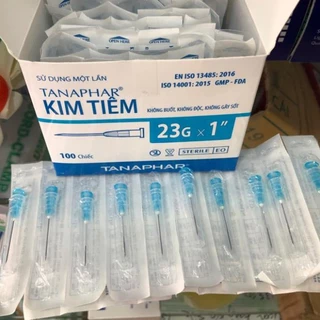 ✅ [Hộp 100 cây] SIÊU BÉN - đầu kim tiêm ép vỉ tiệt trùng 23G TANAPHAR - ĐẦU KIM TIÊM SẠC LẤY THUỐC 23G TANAPHAR