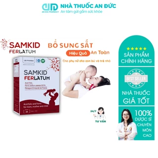 Bổ sung sắt và kẽm hữu cơ Samkid Ferlatum cho phụ nữ mang thai và trẻ em hộp 20 ống x 10mL - Nhà thuốc An Đức