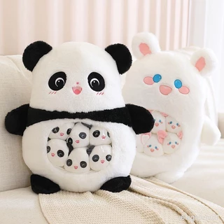 Mới Lớn Túi Snack Gối Thỏ Trắng Nhỏ Búp Bê Panda Gói Snack Đệm Trái Tim Bé Gái Búp Bê Khủng Long Gấu Hồng