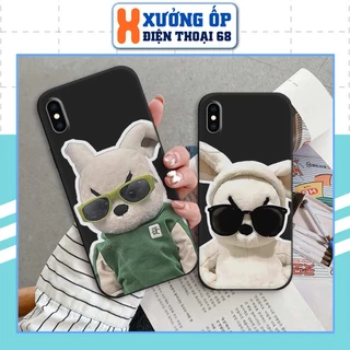 Ốp lưng TPU iPhone X Xr Xs XsMax Max thỏ trắng đeo kính cực ngầu, ốp silicon TPU dẻo rẻ đẹp