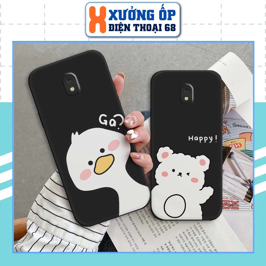 Ốp lưng TPU Samsung J3 Pro gấu gà trắng dễ thương cute, ốp silicon TPU dẻo rẻ đẹp