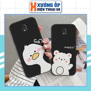 Ốp lưng TPU Samsung J7 Pro gấu gà trắng dễ thương cute, ốp silicon TPU dẻo rẻ đẹp