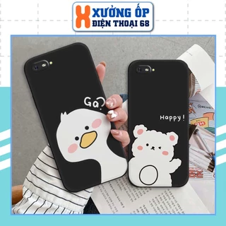 Ốp lưng TPU Oppo A3s gấu gà trắng dễ thương cute, ốp silicon TPU dẻo rẻ đẹp