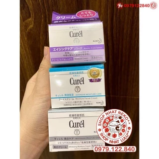 (Chuẩn Nhật)  Kem dưỡng da ban đêm Curel cho da nhạy cảm Nhât bản (đủ màu tím, xám, xanh) 40/80g _lulushop