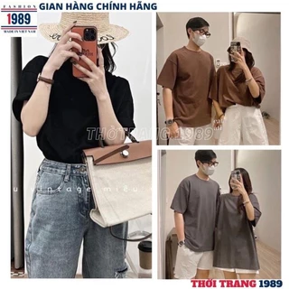 Áo thun cộc tay unusex trơn 7 mầu phom to rộng dấu quần chất cottong co giãn mặc mát -THỜI TRANG 1989