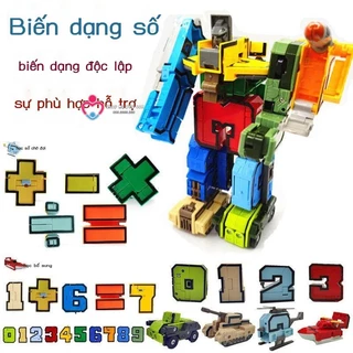 Bộ lắp ráp chữ Số và Dấ- biến hình thành xe phương tiện và robot siêu ngầu