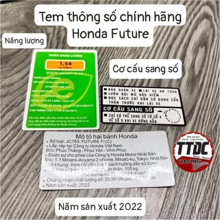 Bộ tem thông số chính hãng Future 2023👏😍