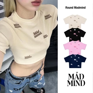 MADMIND® Chính Hãng - Áo Phông Croptop In Nổi Round Madmind Sang Chảnh, Tay Ngắn - Form Ôm Body Sgenzstudio