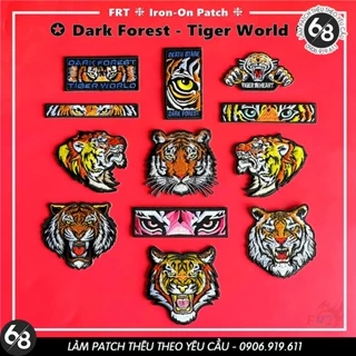 Sticker ủi nhiệt thêu hình logo hình hổ-tiger King of The Forest cá tính cute độc đáo - Patch ủi quần áo balo H106