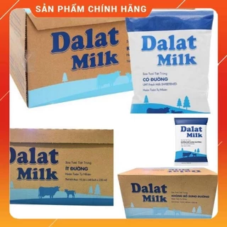 Thùng sữa dalat milk túi 220ml ít đường và không đường