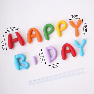 Phụ Kiện Trang Trí Bánh [FREESHIP💯] Bộ Chữ Happy Birthday Nhựa Mềm Nhiều Màu