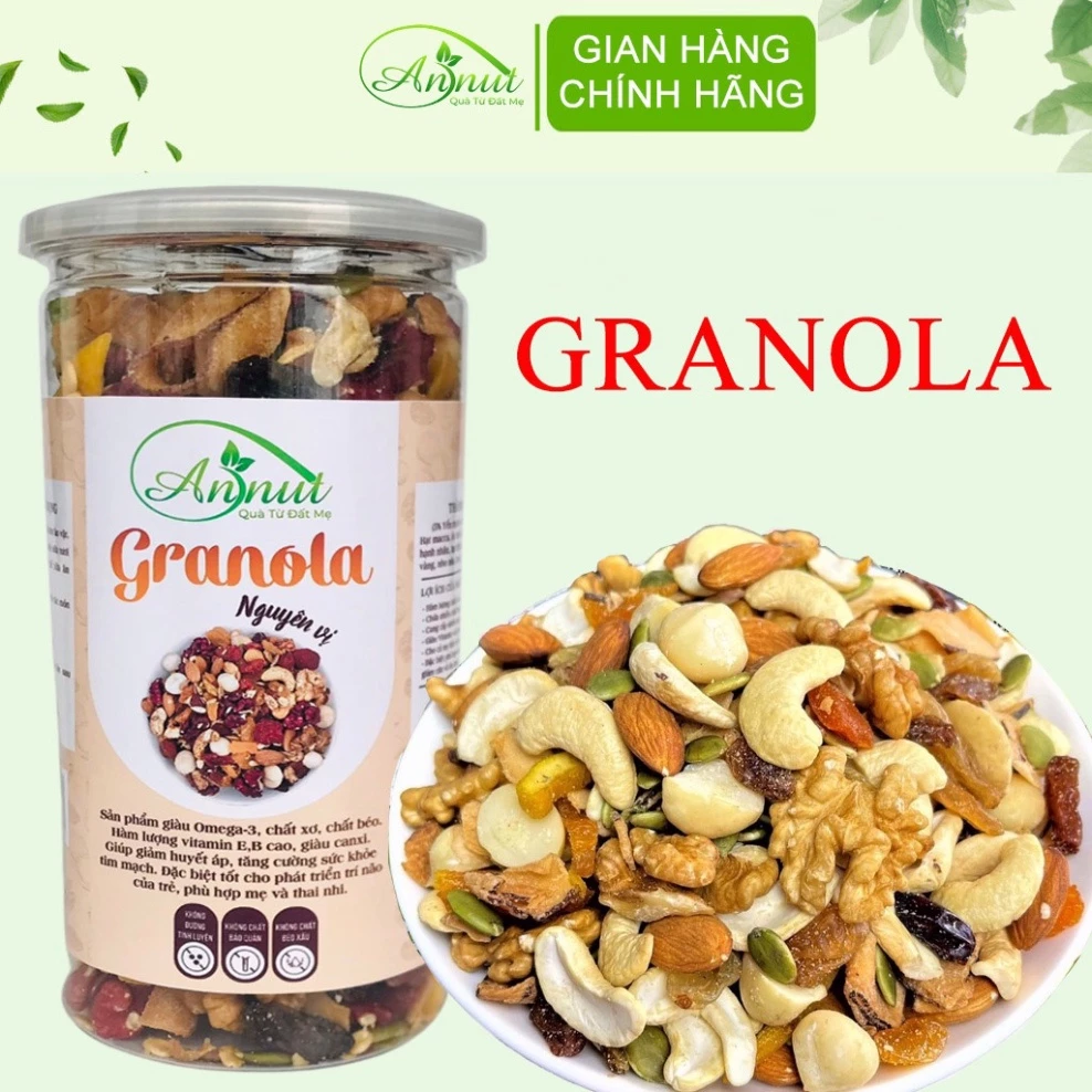 Granola siêu hạt ngũ cốc yến mạch giảm cân ăn kiêng dinh dưỡng từ Nông Sản Sạch ANNUT 500gr [Annut Food]