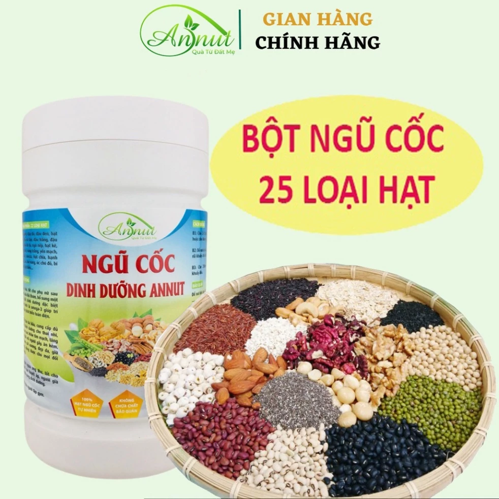 Ngũ cốc dinh dưỡng AnNut cao cấp 25 loại hạt, ngũ cốc cho bà bầu an toàn lợi sữa cho mẹ sau sinh [Annut Healthy]