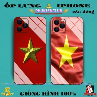 Ốp lưng iphone 6/ 7/ 8 Plus/ SE2/ X/ XS/ XR/ XSMAX/ 11/ 12/ 13/14 PRO/14 PROMAX BẰNG KÍNH CƯỜNG LỰC in hình cờ tổ quốc12