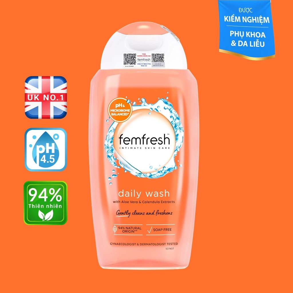 Dung dịch vệ sinh phụ nữ cao cấp hàng ngày Femfresh Daily Wash 250ml - Qùa Tặng Mẹ Official Mall