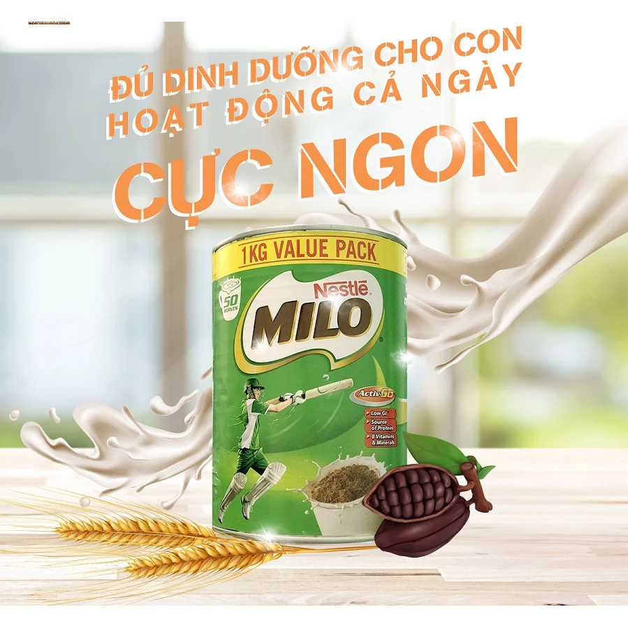 Sữa bột Nestle Milo tăng chiều cao cho bé từ 2 tuổi 1kg  Healthy Care QTM