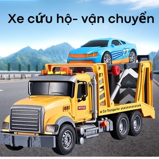 [Xe Cỡ Lớn]Ô tô đồ chơi xe cứu hộ vận chuyển kèm theo ô tô con cho bé có âm thanh đèn nâng thả như thật cực chất hộp đẹp