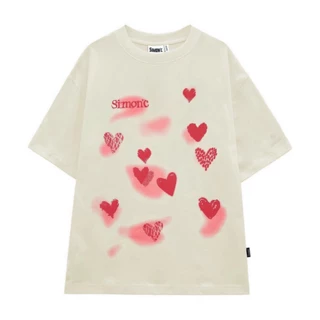 Áo Thun Simon'c Lovely tee - Trắng Cotton Nam Nữ Unisex Tay Lỡ Oversize Local Brand Thoáng Mát.