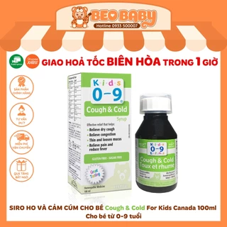 Siro Ho Và Cảm Cúm Cho Bé Cough & Cold For Kids Canada 100ml Cho Bé từ 0-9 tuổi