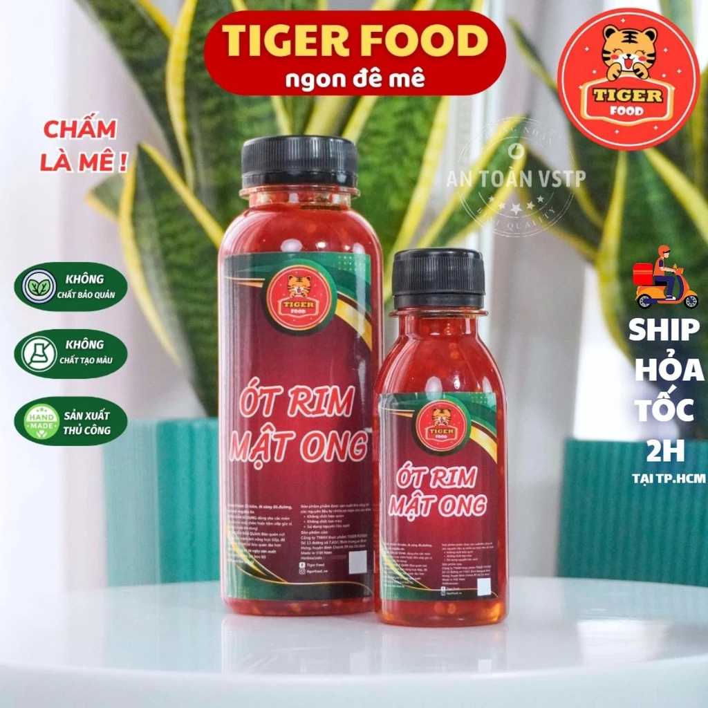 Ớt Rim  TIGER FOOD Ớt hiểm tươi rim sa tế 140g dùng cho nhiều món bánh tráng trộn xào,ướp nướng