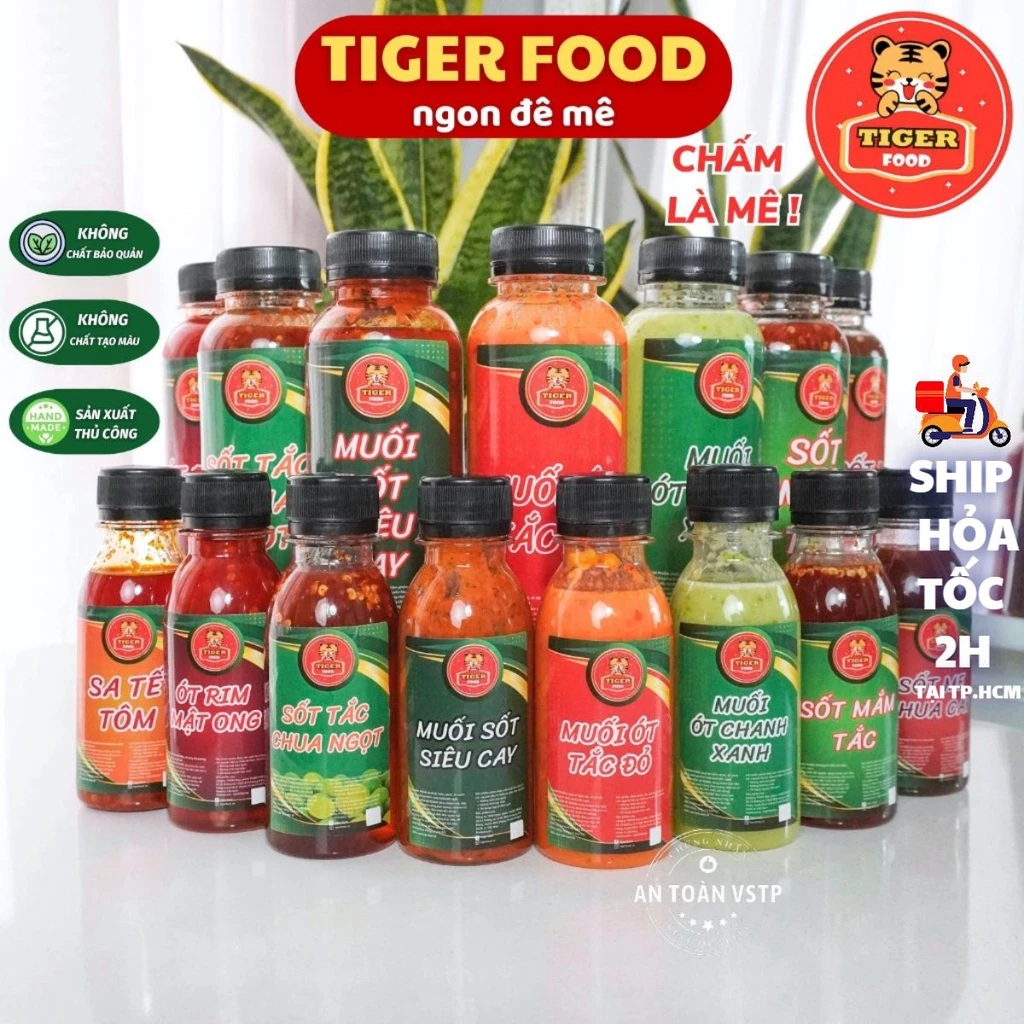 Muối ớt chanh xanh và đỏ TIGER FOOD Muối chanh ớt xanh - sốt me cay nhà làm siêu phẩm chấm Hải Sản hay Nướng tuyệt vời