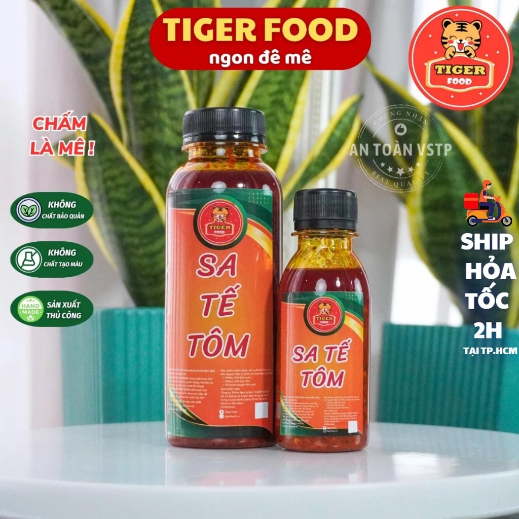 Sa tế tôm cay TIGER FOOD Sốt sate nhà làm Siêu Cay Siêu Thơm Ngon chấm bánh tráng phơi sương,ướp đồ nướng Tuyệt Hảo