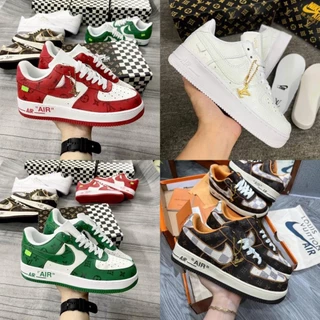 Giày Sneaker air force 1 LV Nâu, Trắng, Xanh Lá, Đỏ, Giày thể thao AF1 LV Low mix lv nam nữ bản mới cực chất trend 2022