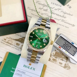 Đồng hồ rolex Nam, dây đúc đặc nguyên khối, không gỉ, không bay màu, viền diamond cao cấp, bảo hành 12 tháng.