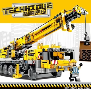 Tương thích với Lego khối xây dựng loạt kỹ thuật cần cẩu hạng nặng lắp ráp xe trẻ em bé trai 12 tuổi đồ chơi giáo dục