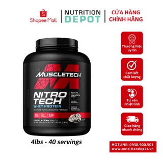 Sữa tăng cơ Nitrotech Whey Protein Muscletech 4lbs (1.8kg) chất lượng cao - Nutrition Depot