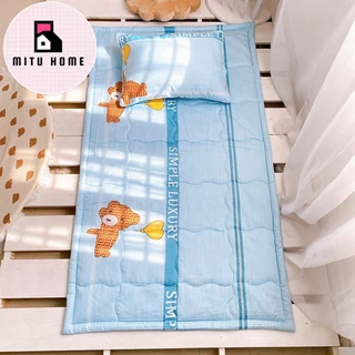 814-355 Bộ nệm gối Mitu Home cho bé 5-10 tuổi, vải tencel mềm mát thích hợp cho bé ngủ trưa tại lớp