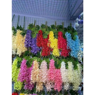 Hoa giả decor hoa tử đằng giả dài 1m nhiều màu sắc trang trí bền đẹp
