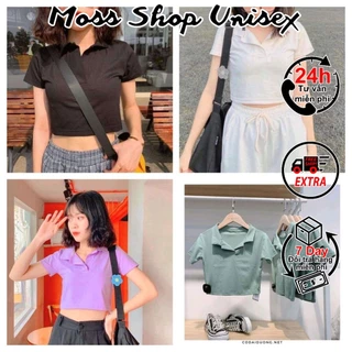 Áo croptop polo nữ ngắn tay MOSSSHOPUNISEX