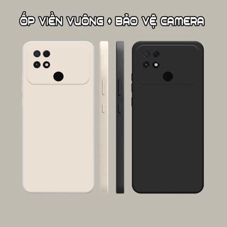 Ốp lưng Xiaomi Poco C40 viền vuông dẻo màu đen, kem dễ thương