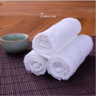 Khăn Trắng Vuông, Khăn Cotton 30x30cm Khăn Khách Sạn, Khăn Lau Tay, Siêu Hút Nước(Teon.vn)