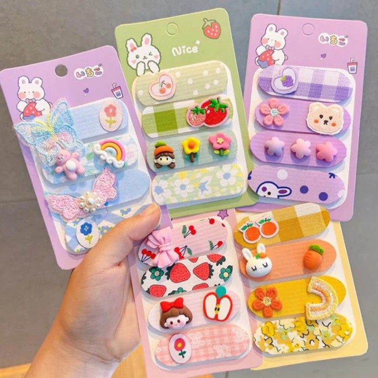 Bộ 4 miếng dán tóc mái và giữ tóc sau gáy họa tiết hoạt hình cho bé🍒FREESHIP🍒 Set 4 Miếng dán tóc mái dễ thương cho bé
