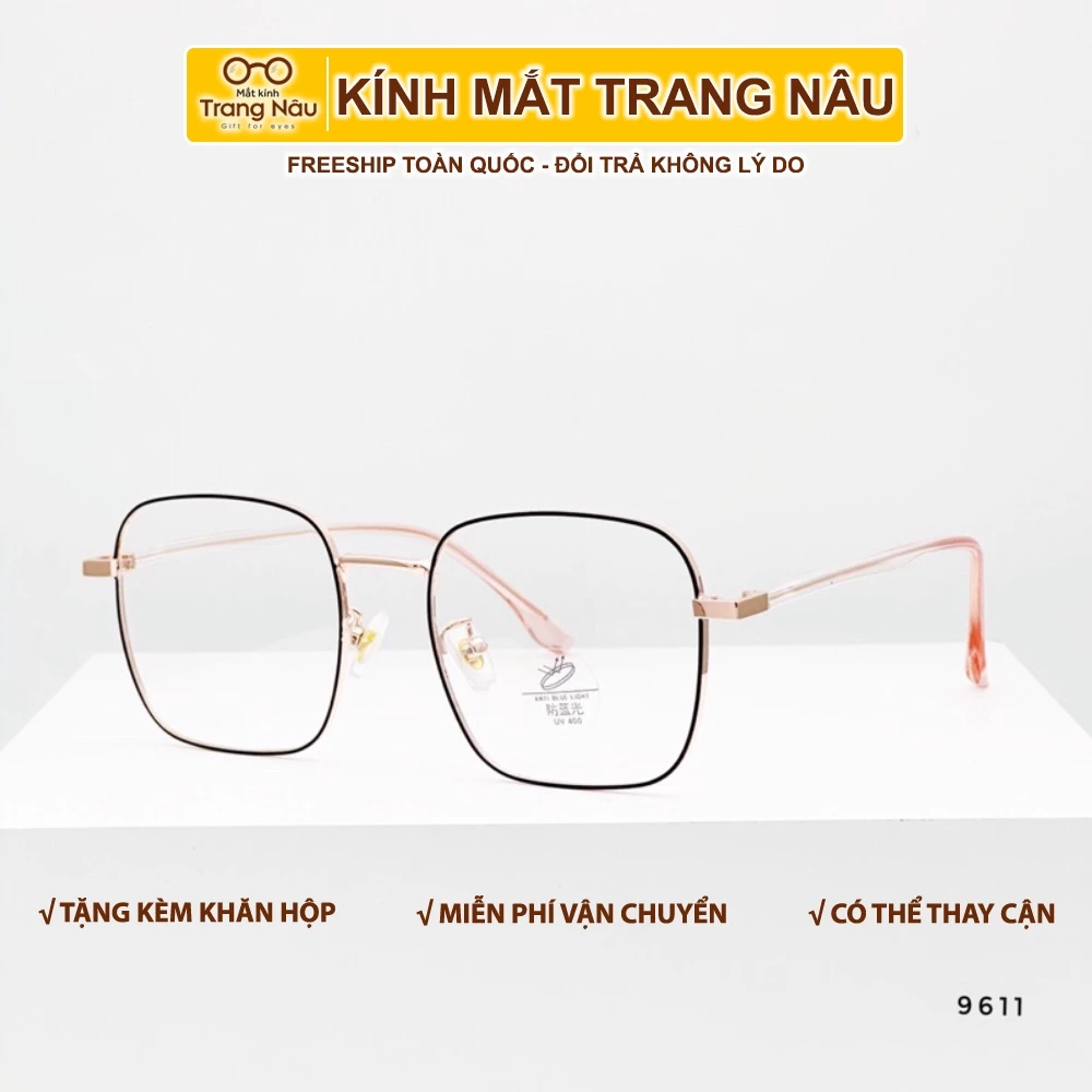 Gọng kính thiết kế trẻ trung năng động NG.9611 - Kính Mắt Trang Nâu