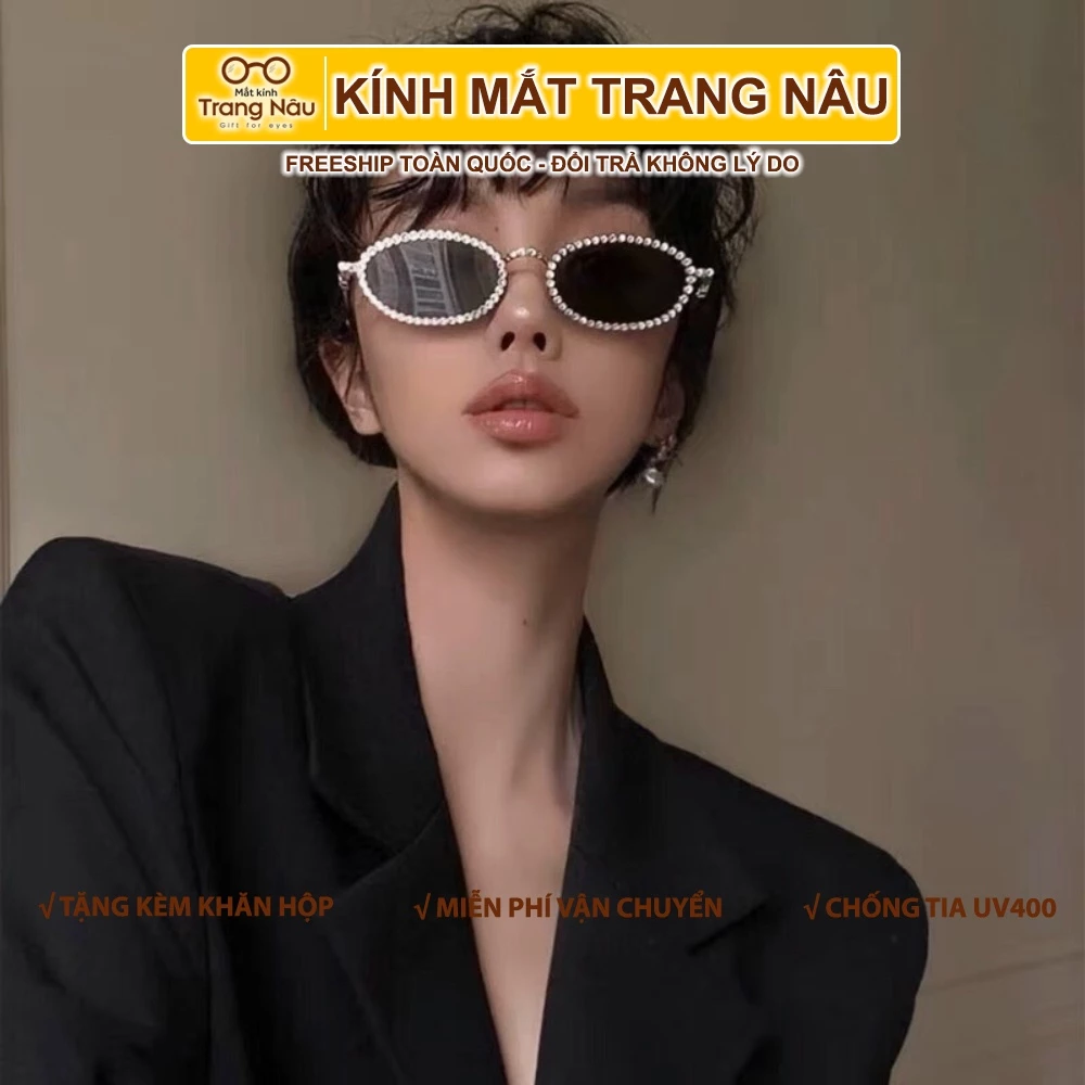 Kính mát nữ chống tia UV400, với thiết kế hình bầu dục thanh lịch đa dạng màu sắc thoải mái lựa chọn NG.Of5181