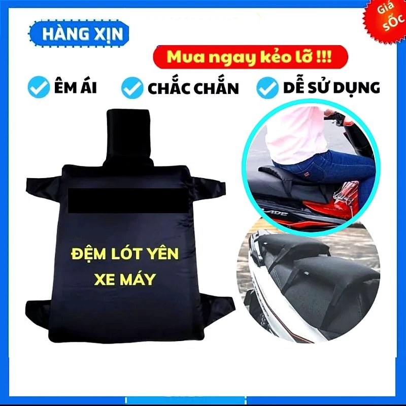 Đệm lót yên xe máy 2 lớp siêu êm.