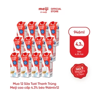 Sữa Tươi Thanh Trùng Meiji Nhật vị cao cấp 946ml - Thùng 12 hộp