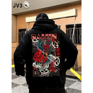 ÁO HOODIE UNSEX NAM NỮ raijin mặt quỷ