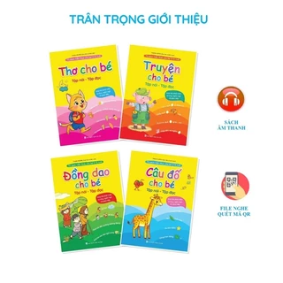 Sách- Đồng dao - Thơ - Truyện - Câu đố cho bé Tập nói, Tập đọc – kèm File đọc quét mã QR ngay trên từng quyển