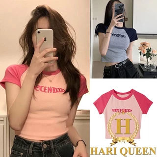 Áo croptop body SECENDODO tay raglan cá tính HARIQUEEN