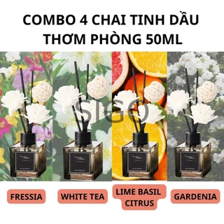 Tinh Dầu Thơm Thiên Nhiên 50ml Bản Sang Trọng Để Phòng Que Gỗ Tự Khuếch Tán Thanh Lọc Khử Mùi Không Khí