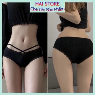 Quần Lót Nữ Cotton Ren,quần Chip Sexy thiết kế dây đan ngang gợi cảm 027