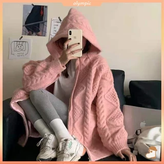 Áo Hoodie Form Rộng Giữ Ấm Thời Trang Cho Nữ