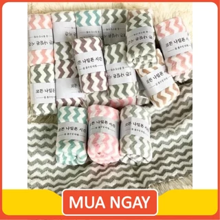 Set 10 Khăn Mặt Kẻ Hàn Quốc Nhiều Màu