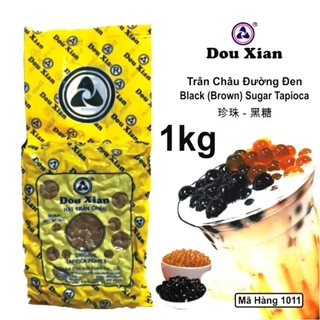 Trân châu đen DOU XIAN túi 1kg hạt lớn 2.5, đường đen