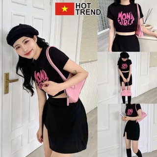 Áo croptop M.Girls body tôn dáng ngắn tay cá tính HOTTREND